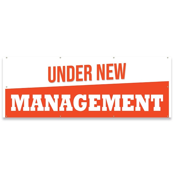 Under New Management Banner Concession Stand Food Truck Single Sided